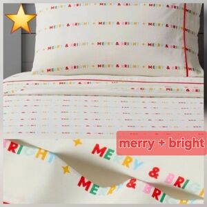 NWT Pillowfort Merry & Bright Holiday Cotton Sheet Set FULL
